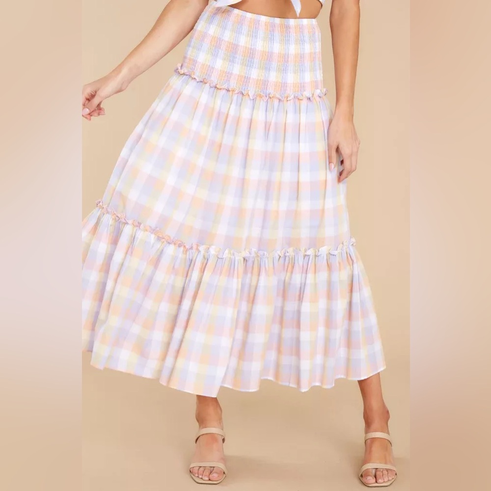 Red Dress Gingham Skirt Set - Size Small - Picture 2 of 3